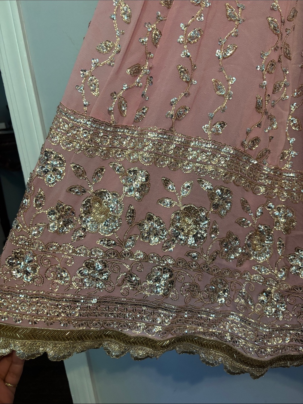 Embellished Pink A-Line Lehenga - Picture 2 of 8